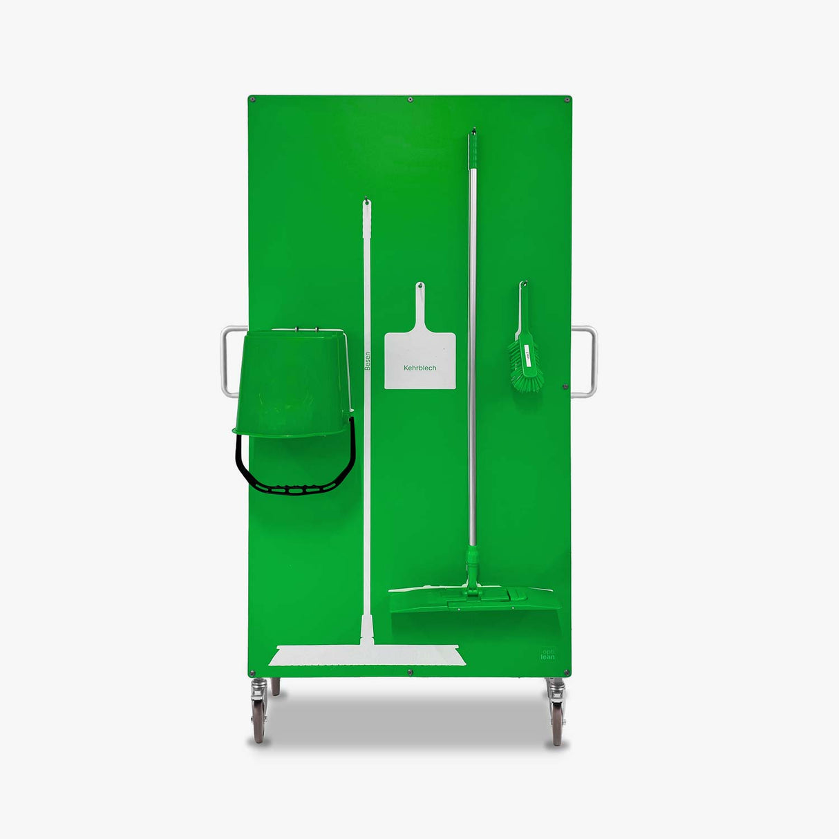 Schattenwand auf einem Rollwagen aus Edelstahl Grün 1210 mm x 1900 mm