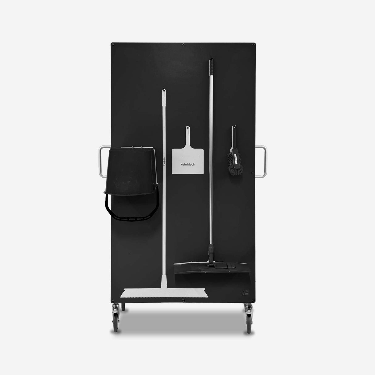 Schattenwand auf einem Rollwagen aus Edelstahl Schwarz 1210 mm x 1900 mm