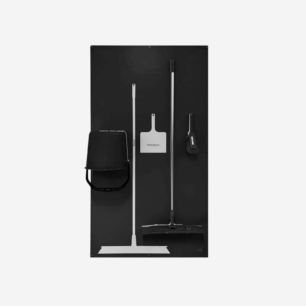 Schattenwand für Besen Schwarz