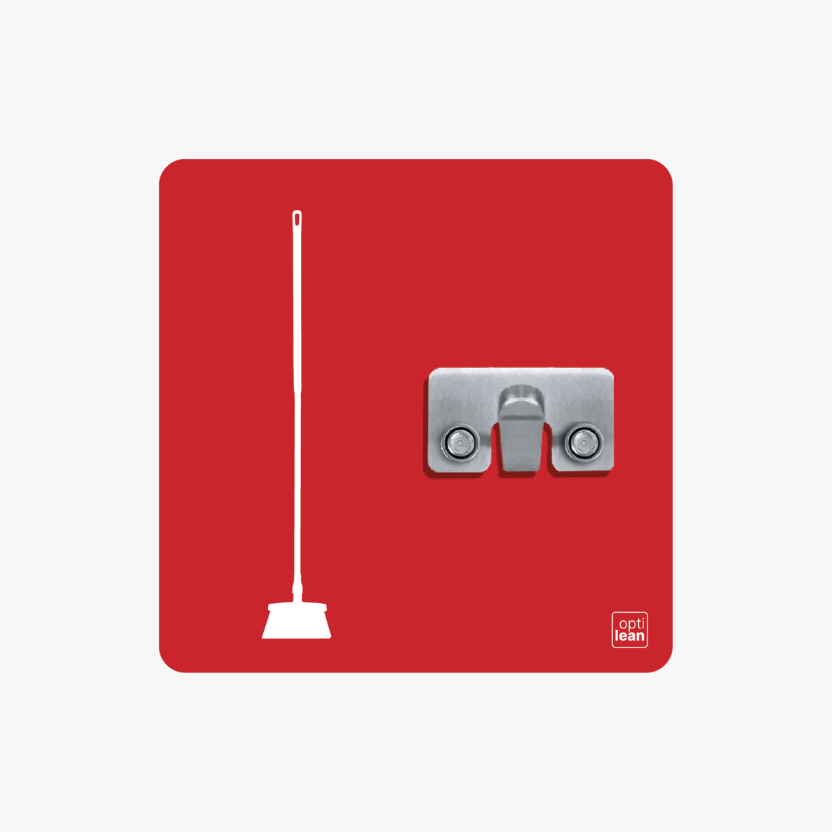 Bodenschaber Halter Shadowboard – 5S Cleaning Station (Bo System) Rot