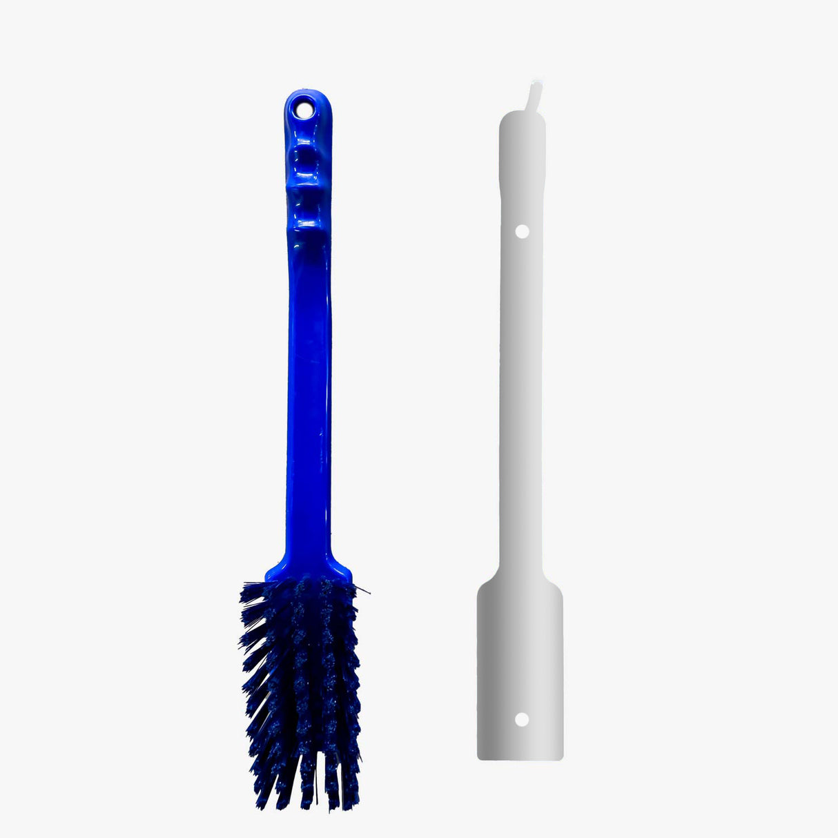 Lange Stielbürste HACCP Edelstahlschatten + Lange Stielbürste blau