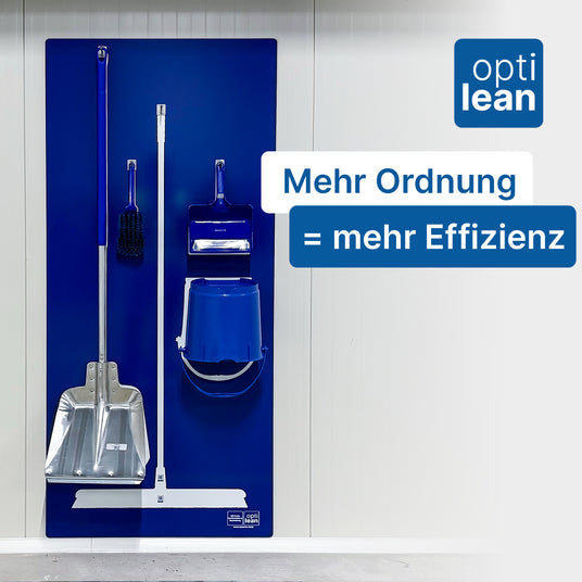 Cleaning station based on the 5S method, also known as a shadow board from Lean Management.
