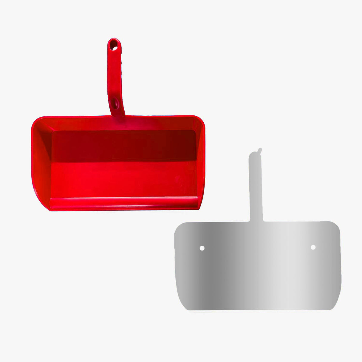 Kehrblech groß HACCP Edelstahlschatten + Kehrblech rot