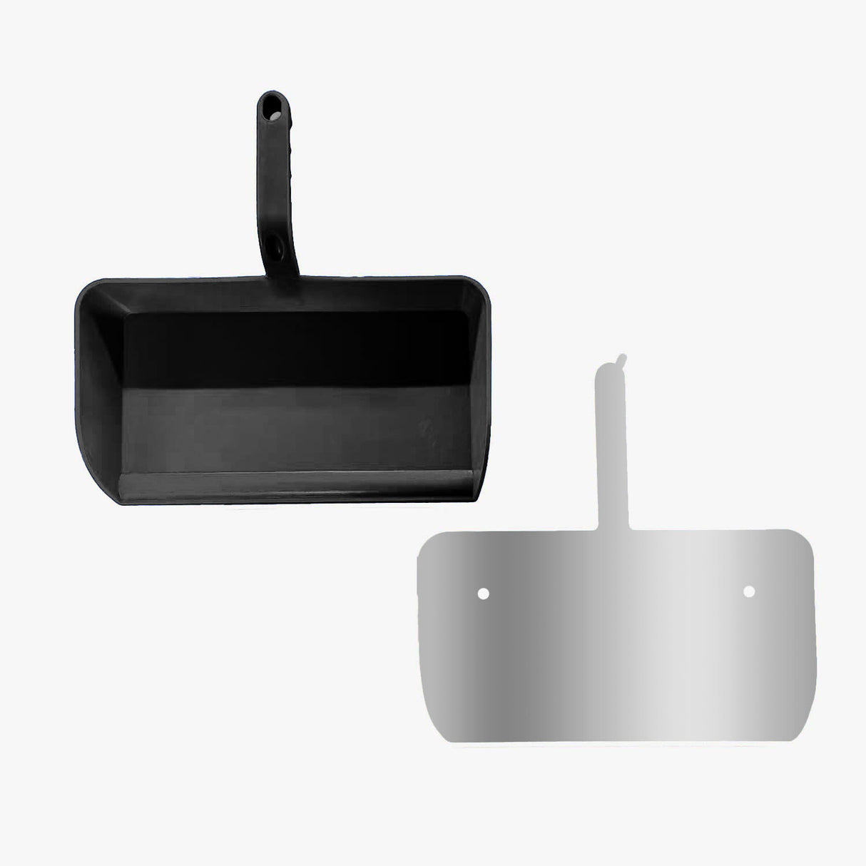 Kehrblech groß HACCP Edelstahlschatten + Kehrblech schwarz