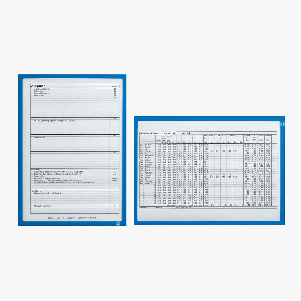 Infotaschen mit Magnet Beispiel