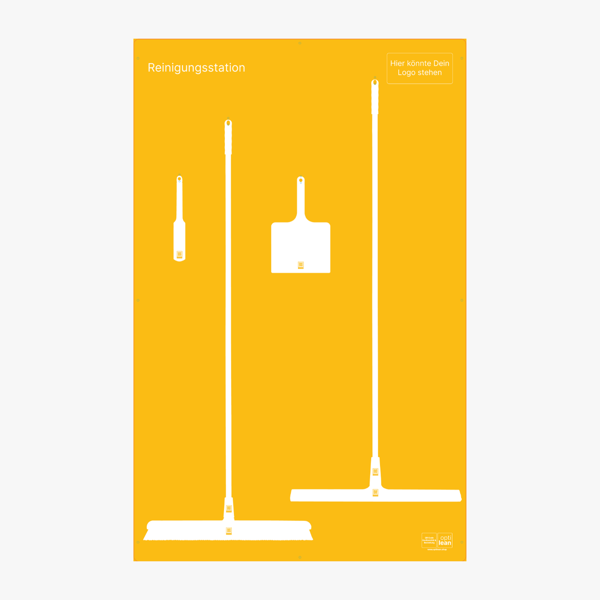 Individuelle Reinigungsstationen für Unternehmen Gelb Schattenwand ohne Reinigungsgeräte