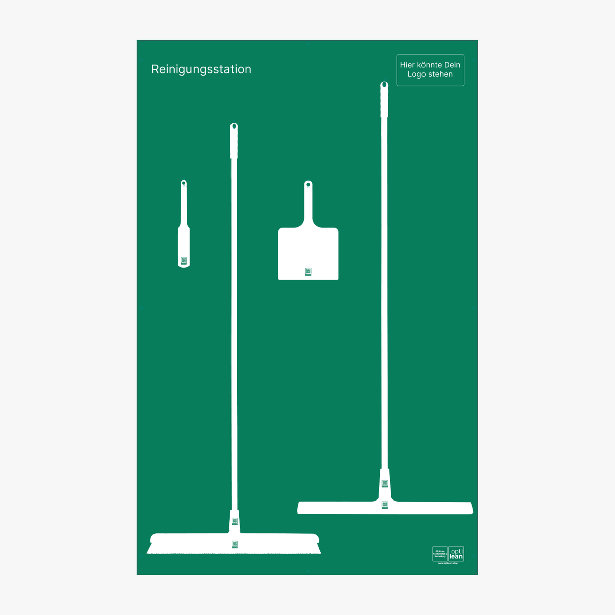 Individuelle Reinigungsstationen für Unternehmen Grün Schattenwand ohne Reinigungsgeräte