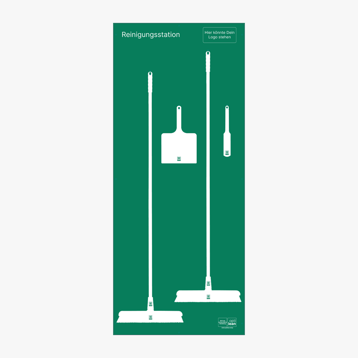 Reinigungswand für Besen Grün Schattenwand ohne Reinigungsgeräte