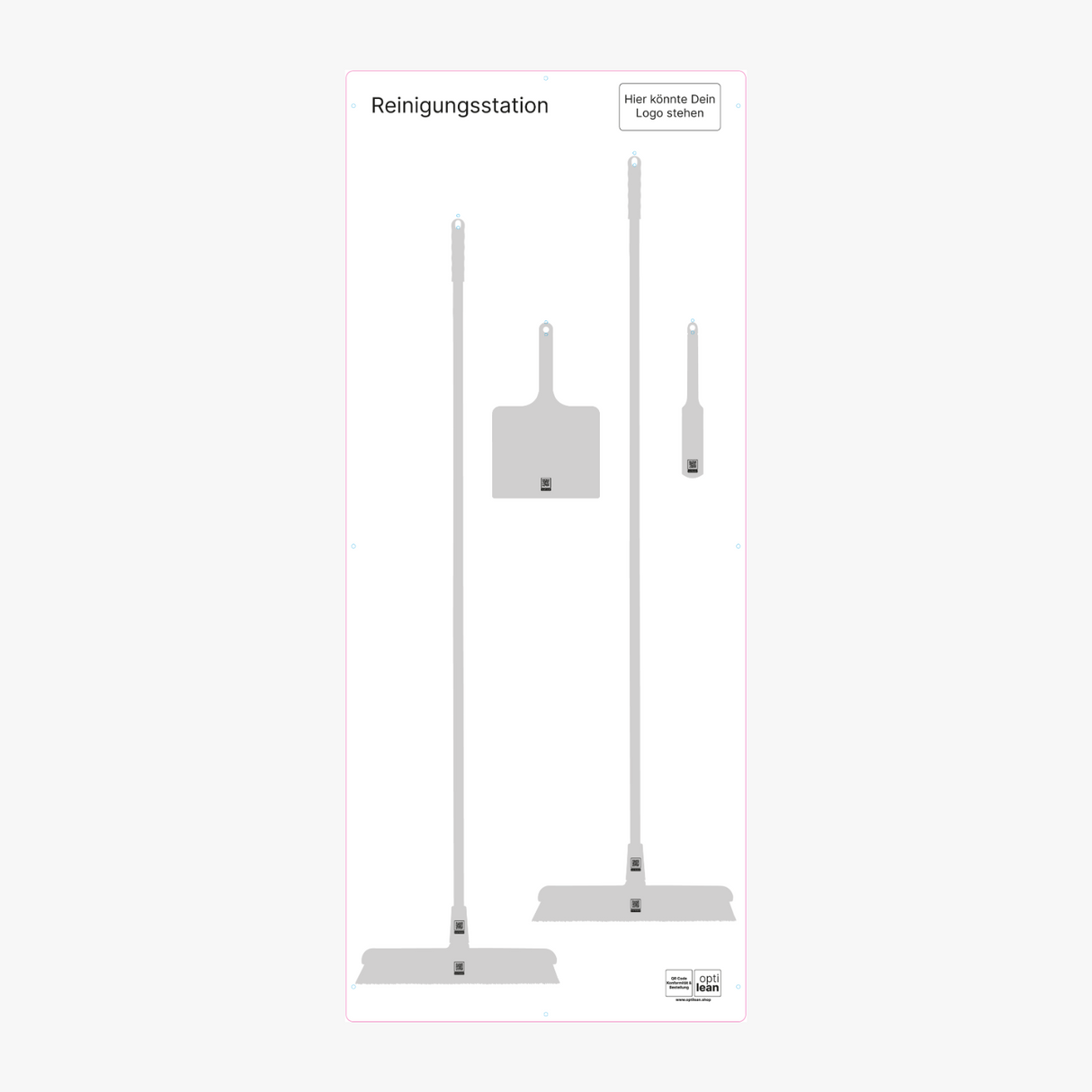 Reinigungswand für Besen Weiß Schattenwand ohne Reinigungsgeräte
