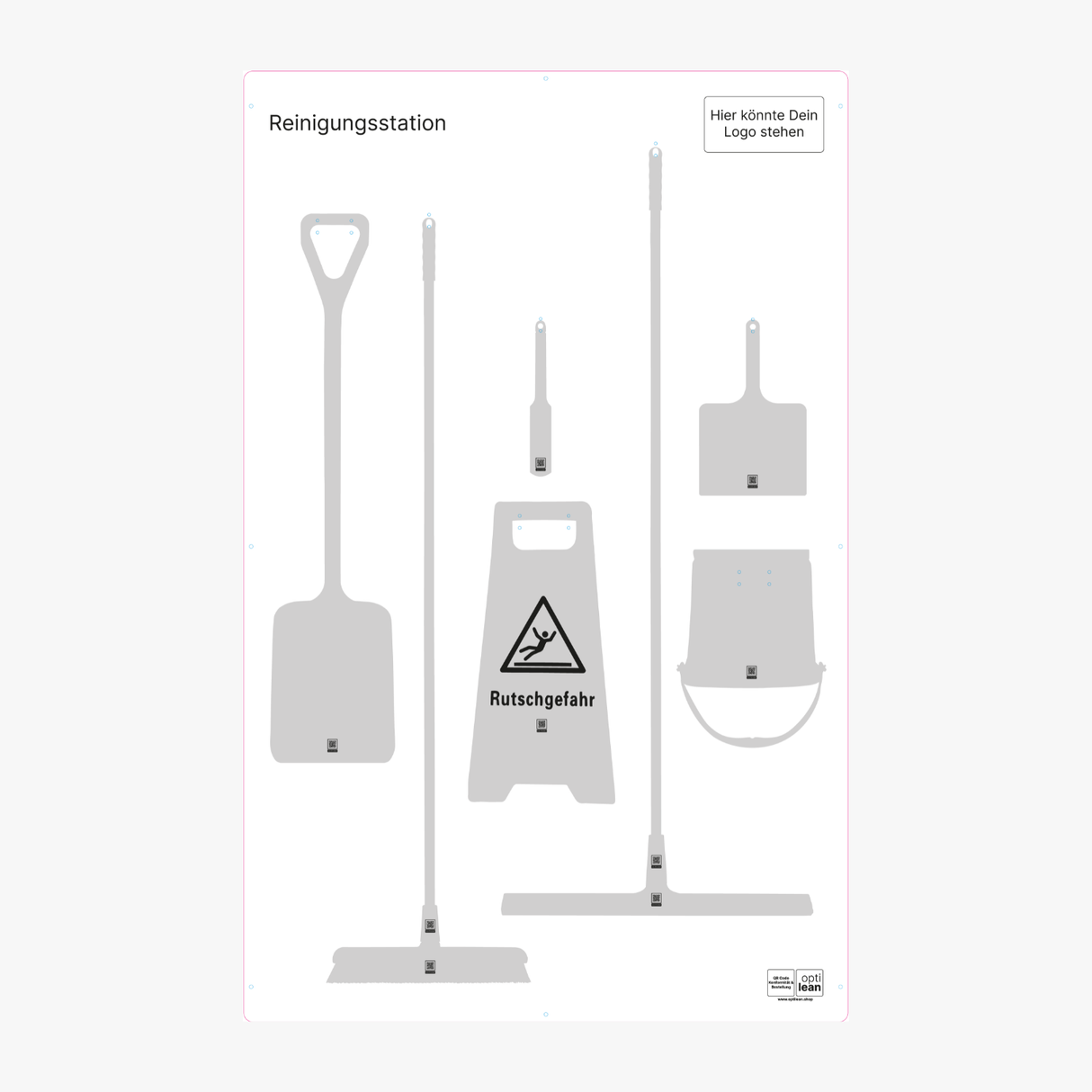 Lean Board (Schattenwand) Weiß Schattenwand ohne Reinigungsgeräte
