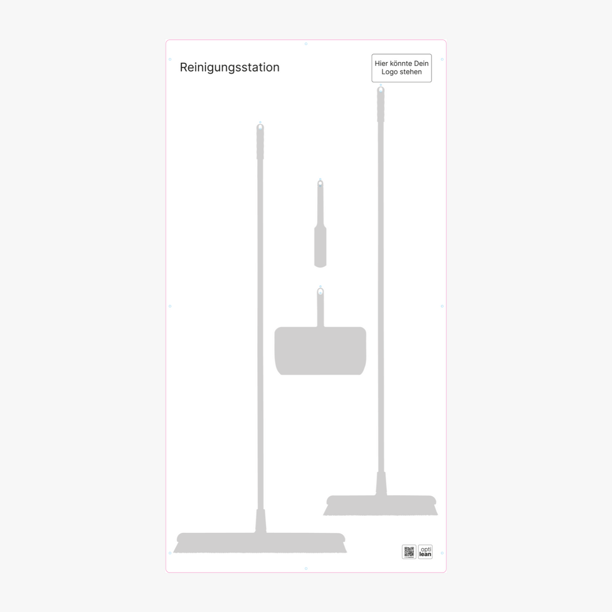 Schattenbrett zur Aufbewahrung von Reinigungsutensilien (1210x1900mm) Weiß