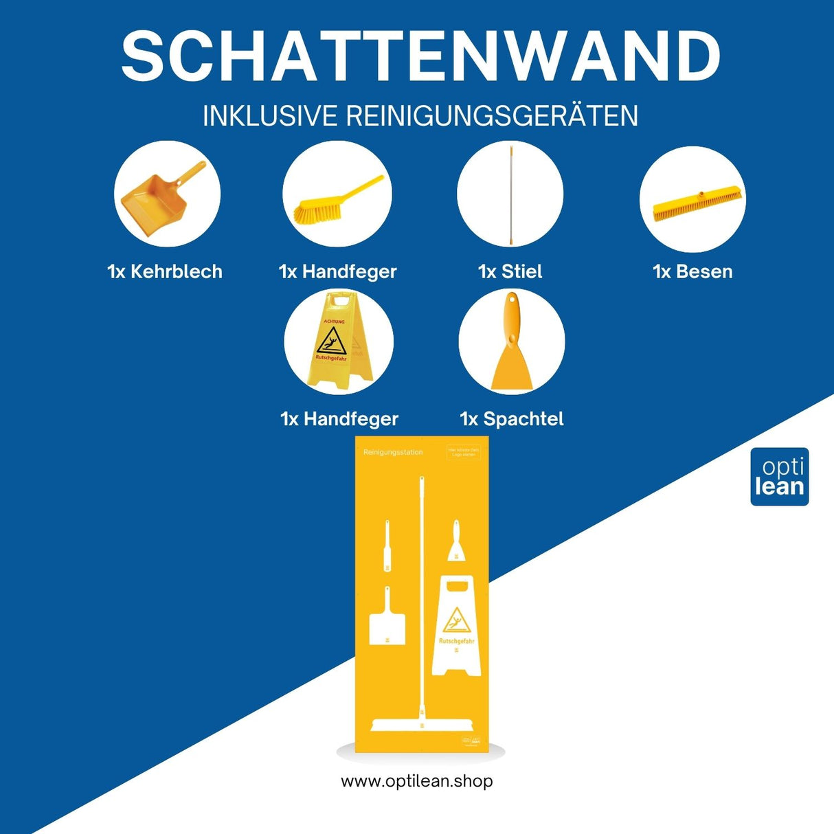 Shadowboard für Reinigungsgeräte (Schattenwand) Gelb Schattenwand mit Reinigungsgeräte