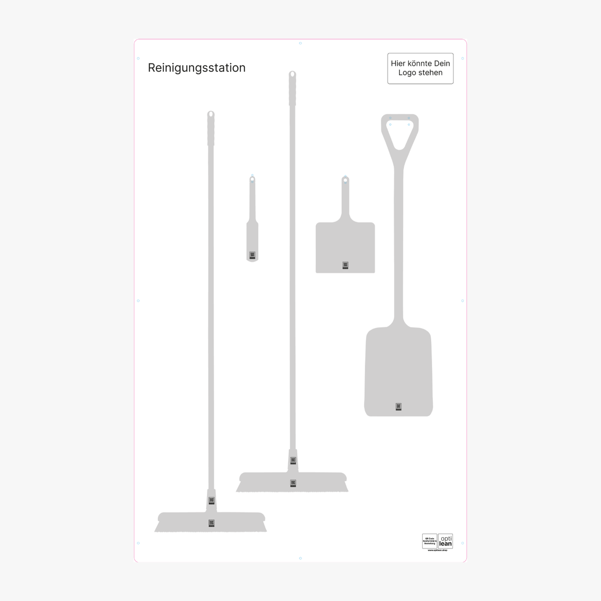 Aufbewahrungslösung für Reinigungsgeräte Weiß Schattenwand ohne Reinigungsgeräte