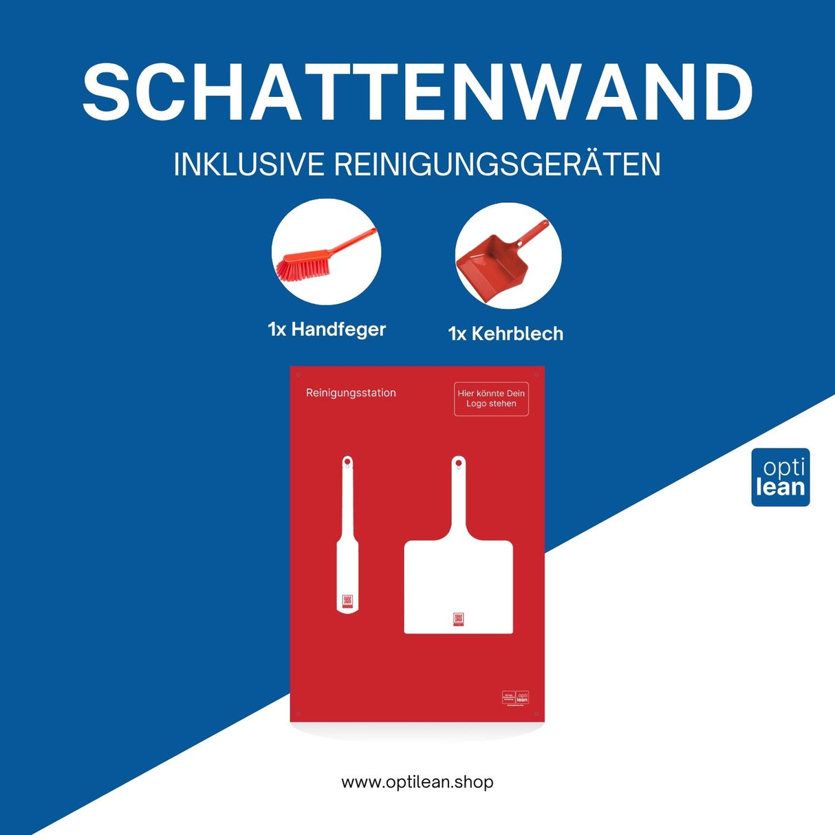 Schattenwand Reinigung Rot Schattenwand mit Reinigungsgeräte