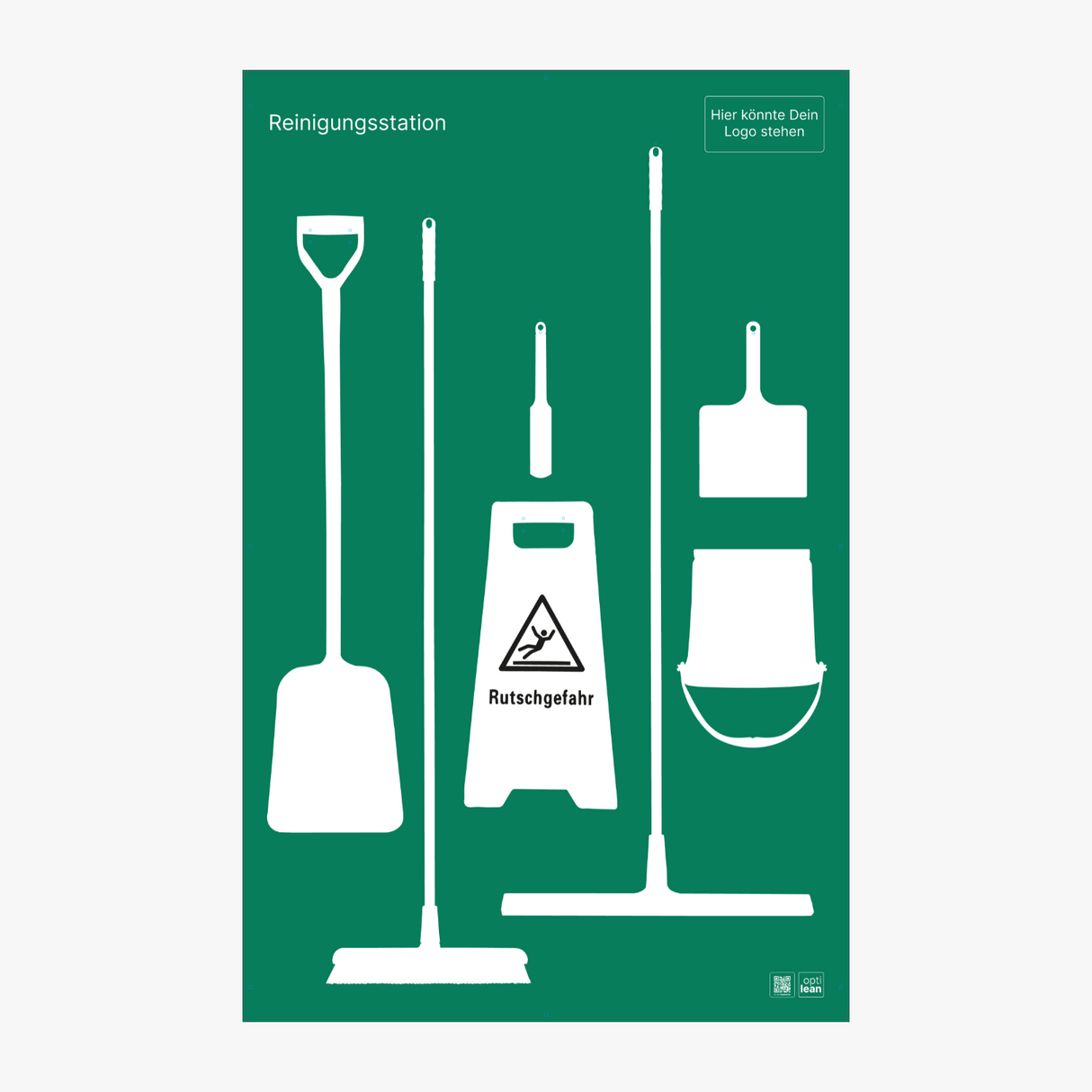 Lean Board (Schattenwand) Grün Schattenwand ohne Reinigungsgeräte