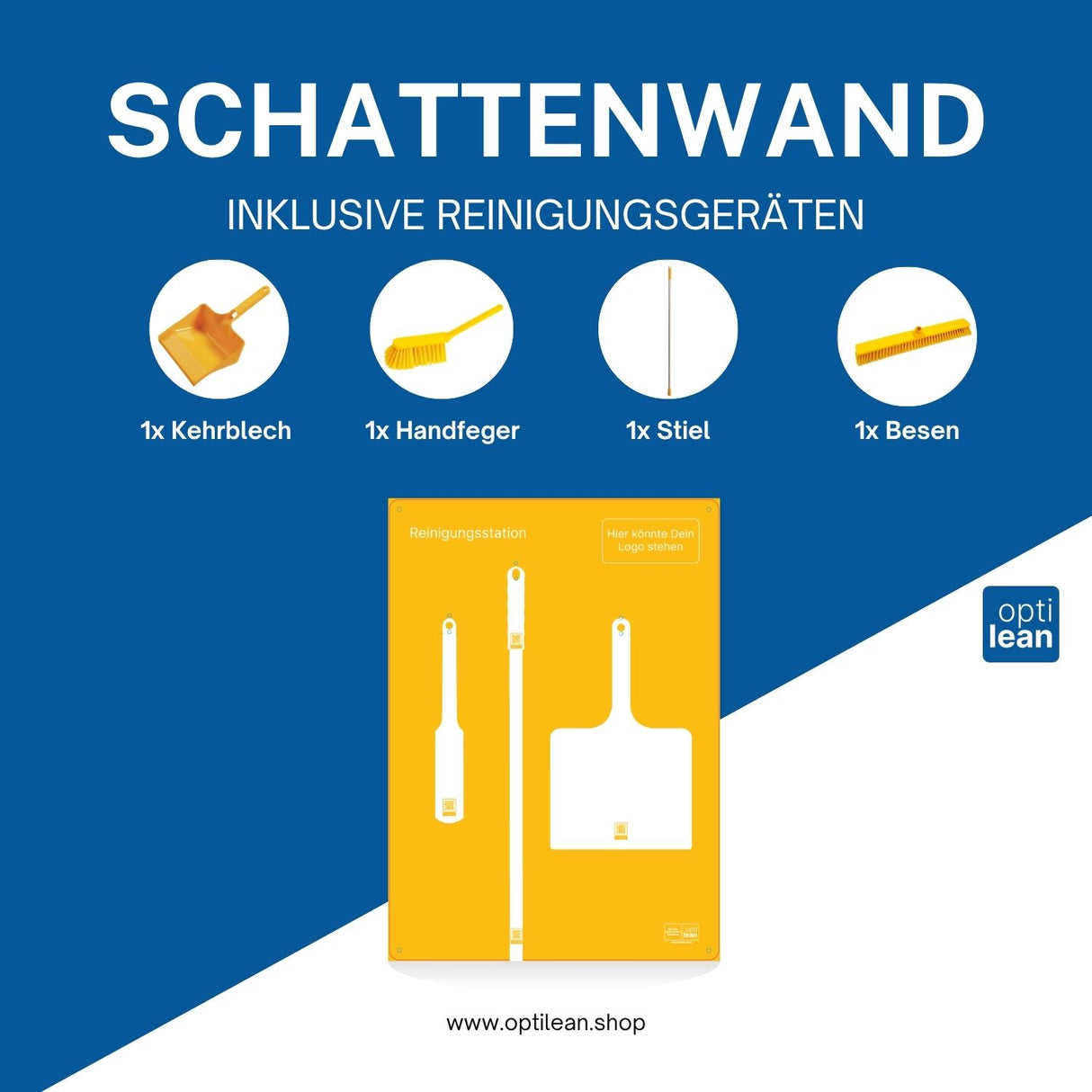 Shadowboard Reinigung Gelb Schattenwand mit Reinigungsgeräte