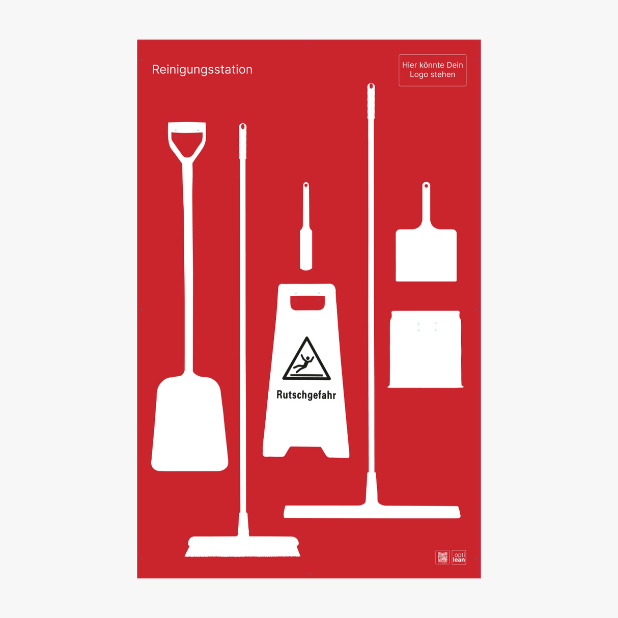 Lean Board (Schattenwand) Rot Schattenwand ohne Reinigungsgeräte