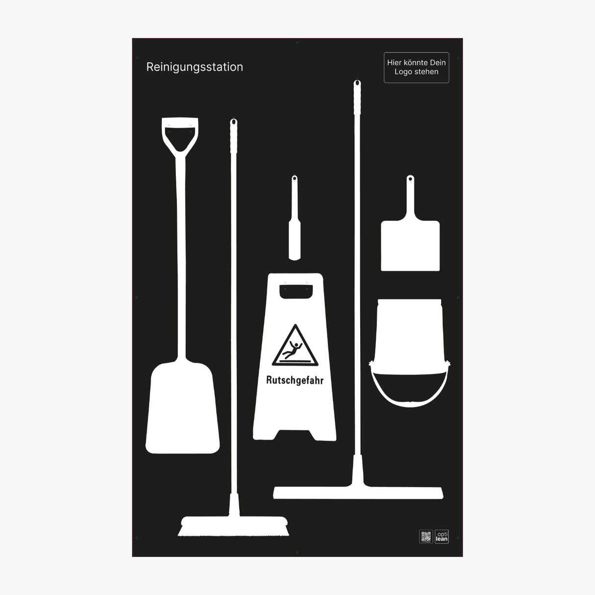 Lean Board (Schattenwand) Schwarz Schattenwand ohne Reinigungsgeräte