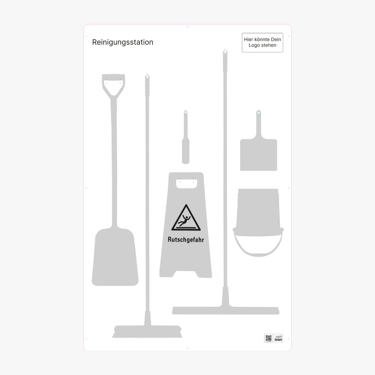 Lean Board (Schattenwand) Weiß Schattenwand ohne Reinigungsgeräte