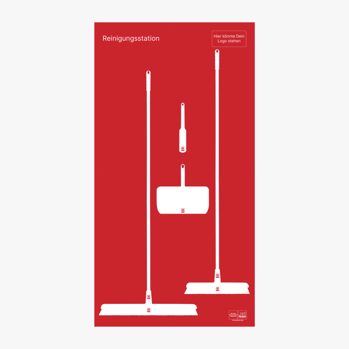 Schattenbrett zur Aufbewahrung von Reinigungsutensilien Rot Schattenwand ohne Reinigungsgeräte