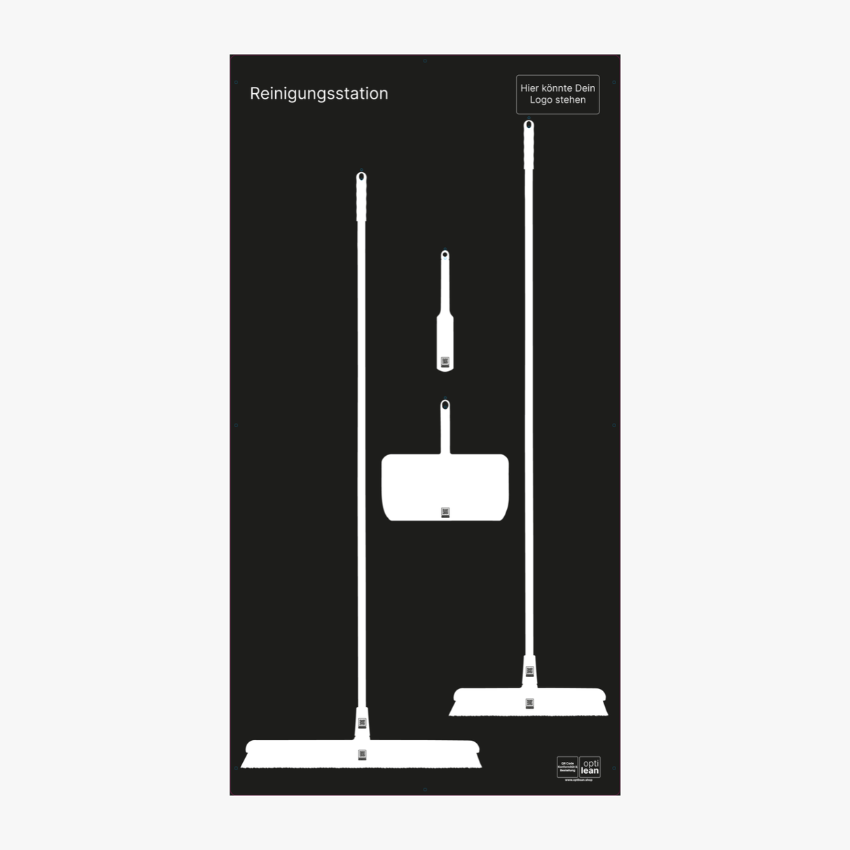 Schattenbrett zur Aufbewahrung von Reinigungsutensilien Schwarz Schattenwand ohne Reinigungsgeräte