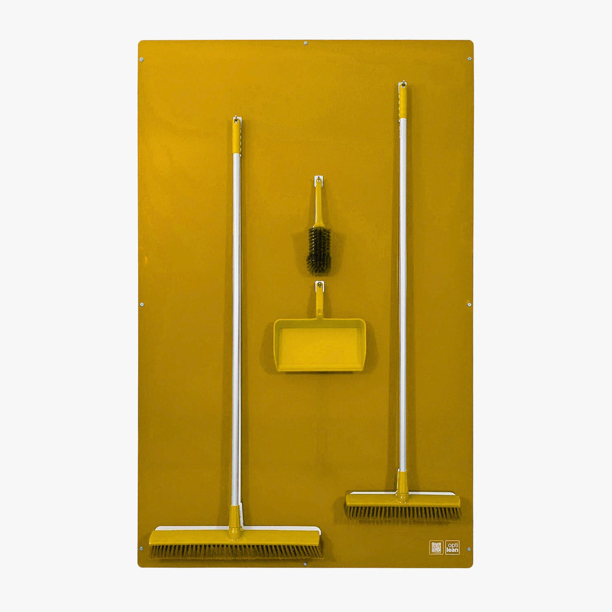 Schattenbrett zur Aufbewahrung von Reinigungsutensilien (1210x1900mm) Gelb Schattenwand mit Reinigungsgeräte Schattenwand