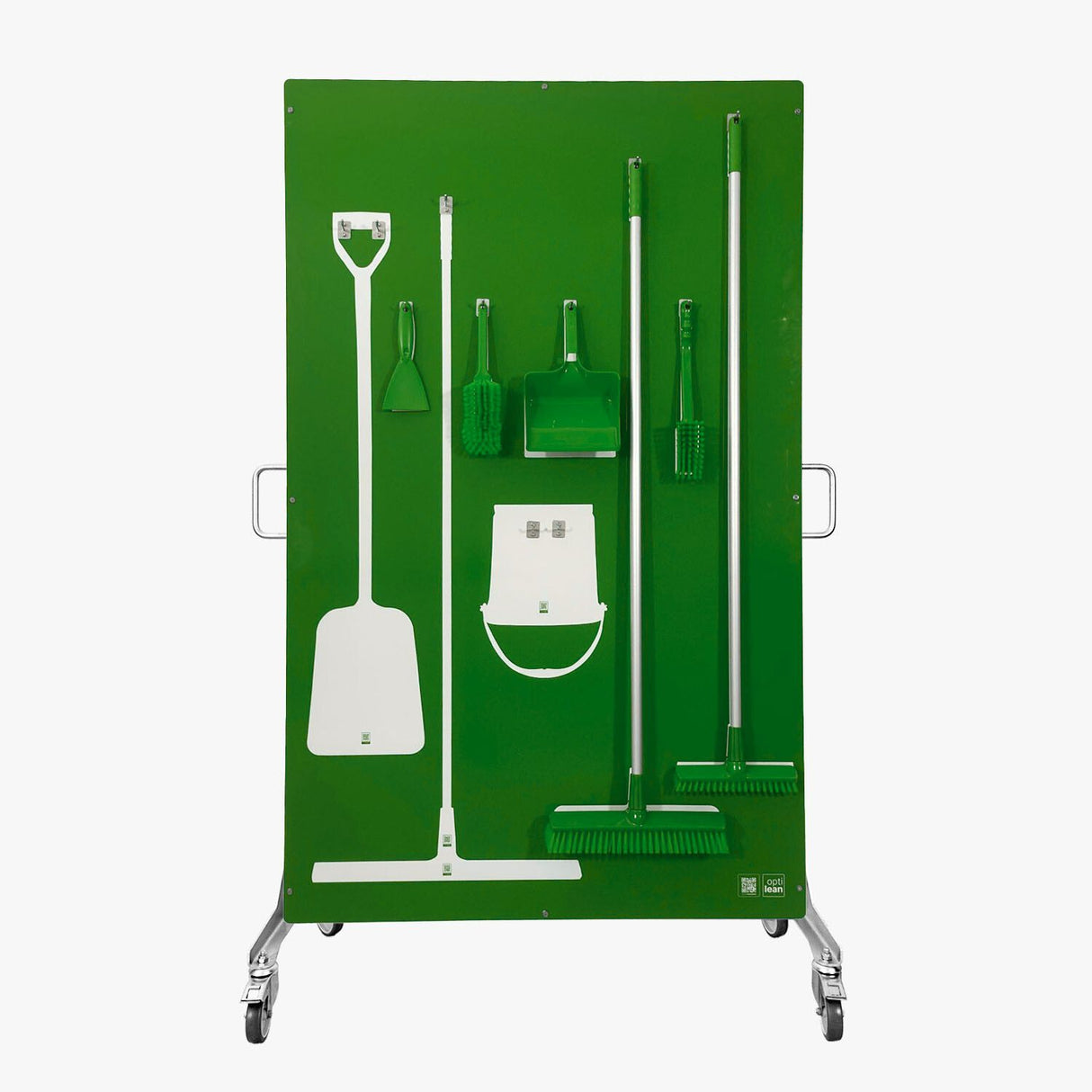 Reinigungsschattenwand Grün Schattenwand auf Rollwagen