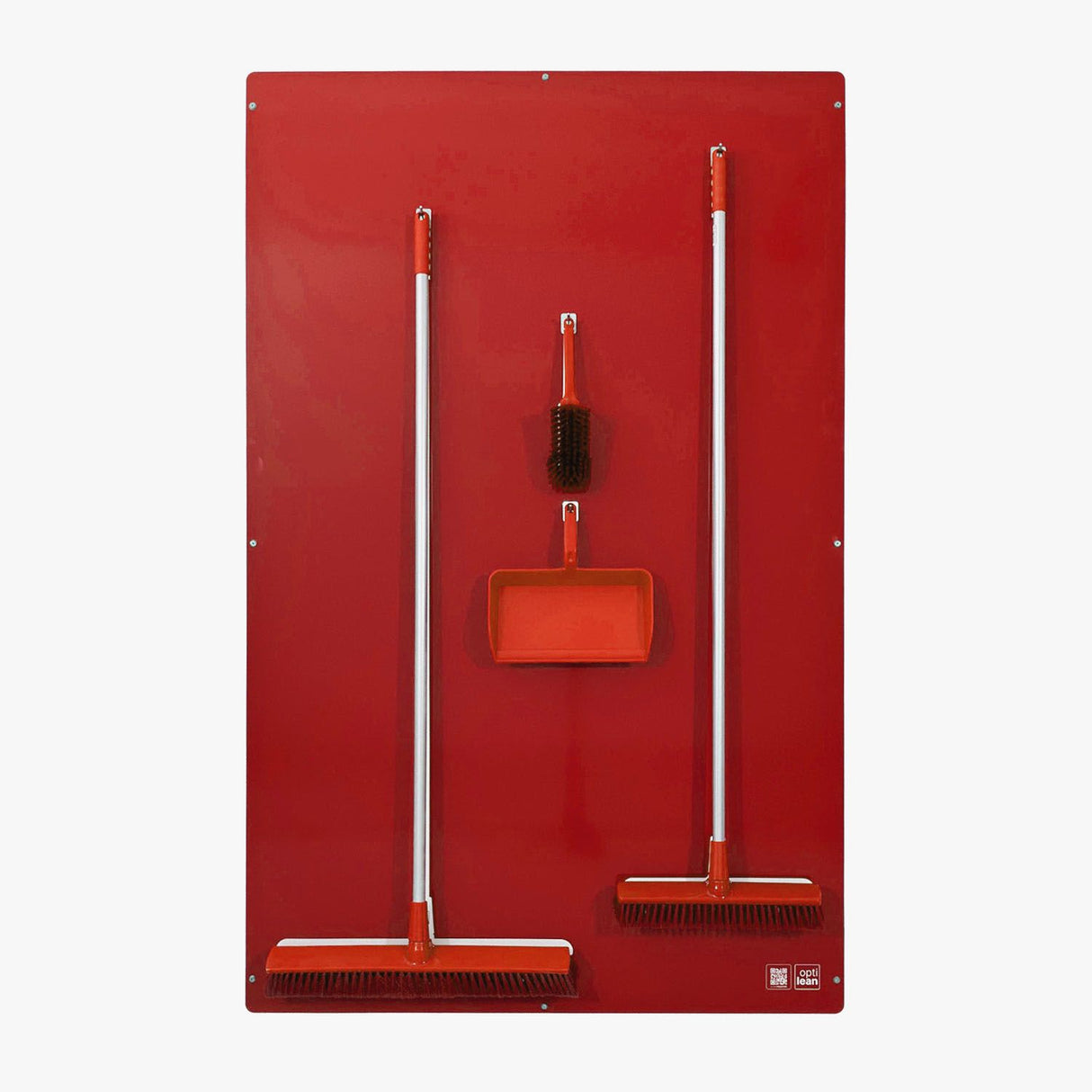 Schattenbrett zur Aufbewahrung von Reinigungsutensilien (1210x1900mm) Rot Schattenwand mit Reinigungsgeräte Schattenwand