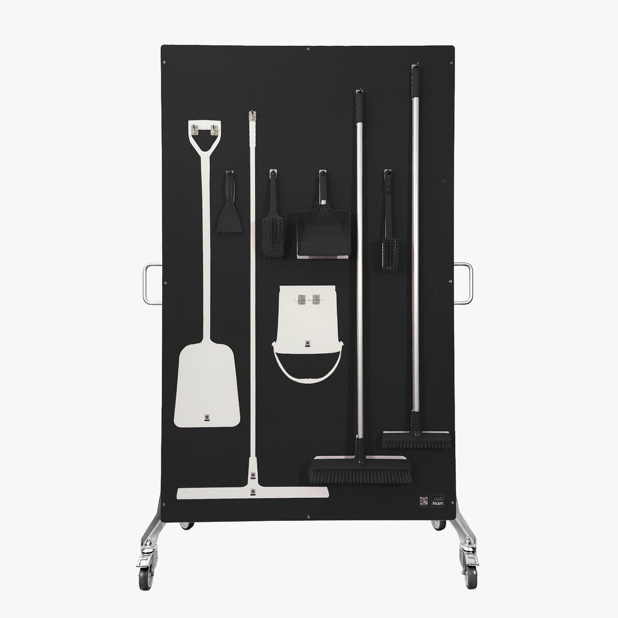 Reinigungsschattenwand Schwarz Schattenwand auf Rollwagen