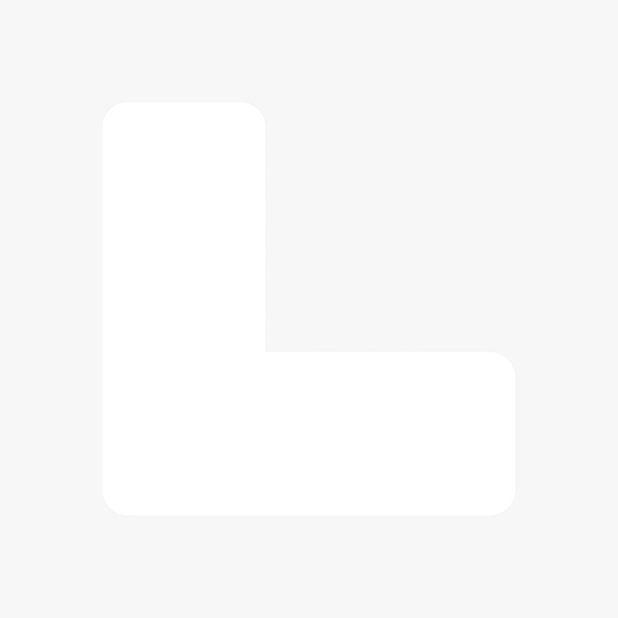 Bodenmarkierung Ecke - 50mm x 100mm - 25 Stück weiß