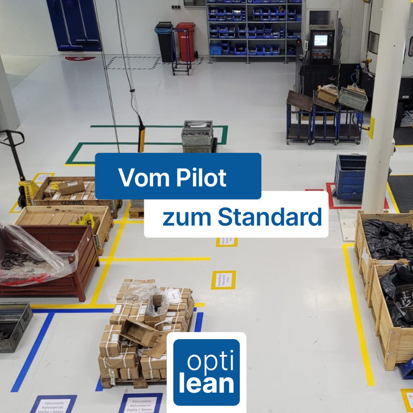 Bodenmakierungen von opti lean in der Umsetzung anhand der 6S-Methode