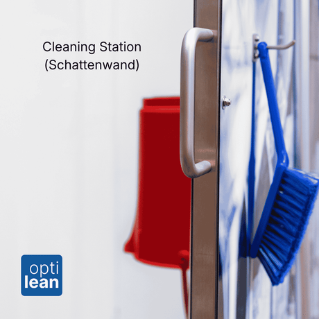 Cleaning Station in der Lebensmittelindustrie von opti lean die beste Aufbewahrungslösung für HACCP Besen