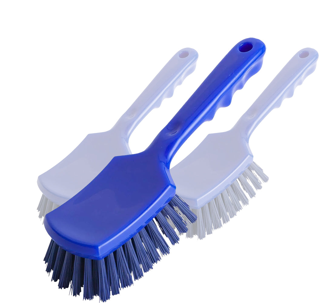 Blaue HACCP-Handbürsten für die hygienische Reinigung in der Produktion