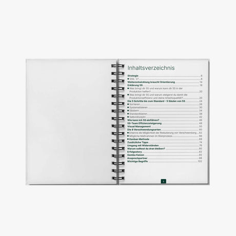 5S-Handbuch im Firmen CI mit individuellen Text