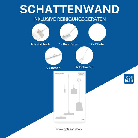 Aufbewahrungslösung für Reinigungsgeräte Weiß Schattenwand mit Reinigungsgeräte