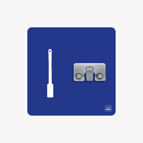 Handbürste lang Halter Shadowboard – 5S Cleaning Station (Bo System) Blau