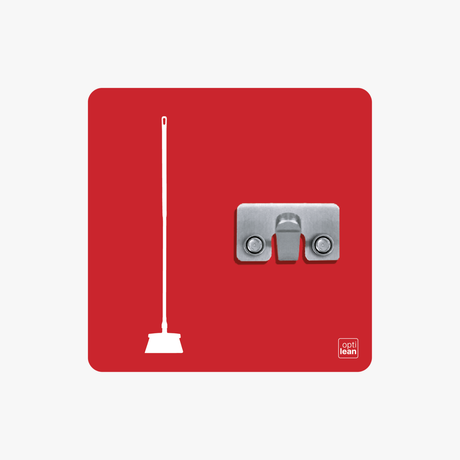 Bodenschaber Halter Shadowboard – 5S Cleaning Station (Bo System) Rot