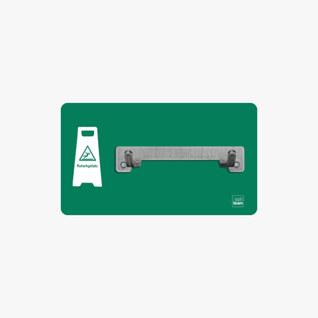 Rutschgefahr Halter Shadowboard – 5S Cleaning Station (Bo System) Grün