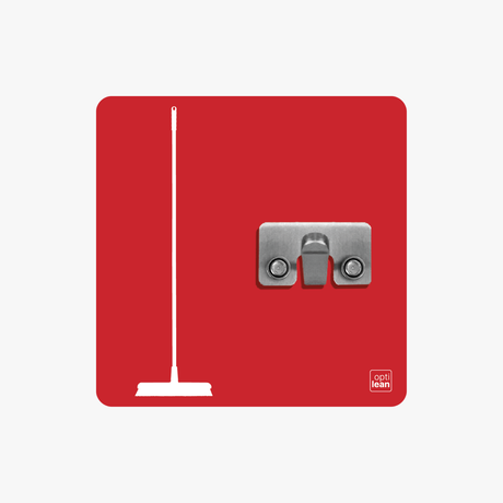 Besen Halter Shadowboard – 5S Cleaning Station (Bo System) Rot