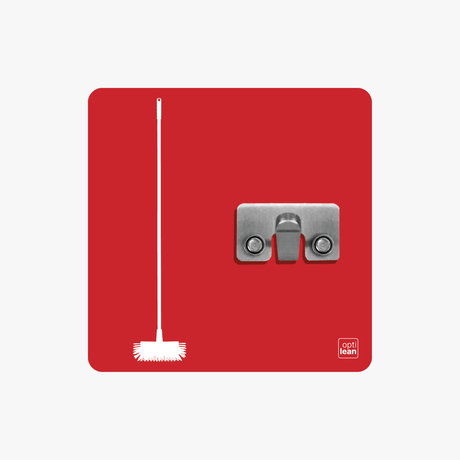 Eckenschrubber Halter Shadowboard – 5S Cleaning Station (Bo System) Rot