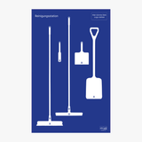 5S Board für Reinigungsgeräte wie Besen Blau