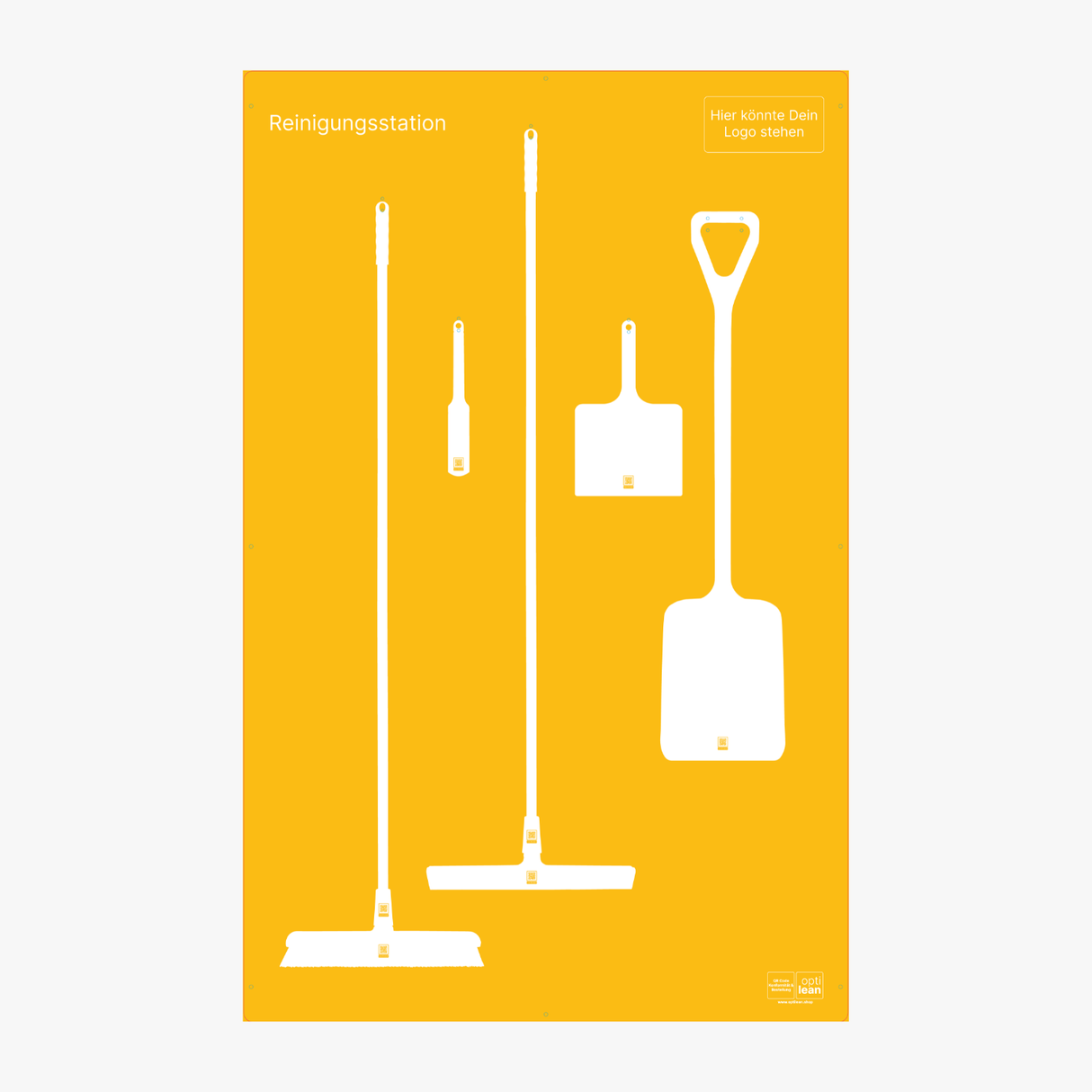 5S Board für Reinigungsgeräte wie Besen Gelb