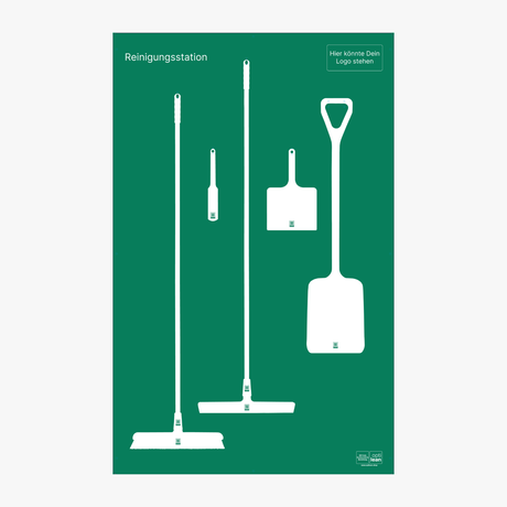 5S Board für Reinigungsgeräte wie Besen Grün