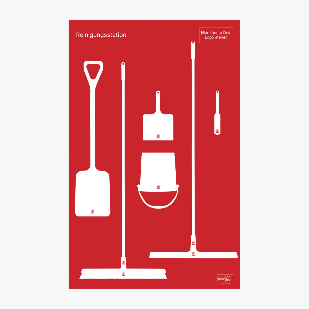 Schattenwand für Hygienebereiche in der Produktion Rot Schattenwand ohne Reinigungsgeräte