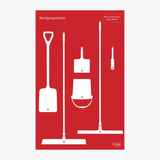 Schattenwand für Hygienebereiche in der Produktion Rot Schattenwand ohne Reinigungsgeräte