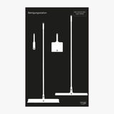 Individuelle Reinigungsstationen für Unternehmen Schwarz Schattenwand ohne Reinigungsgeräte