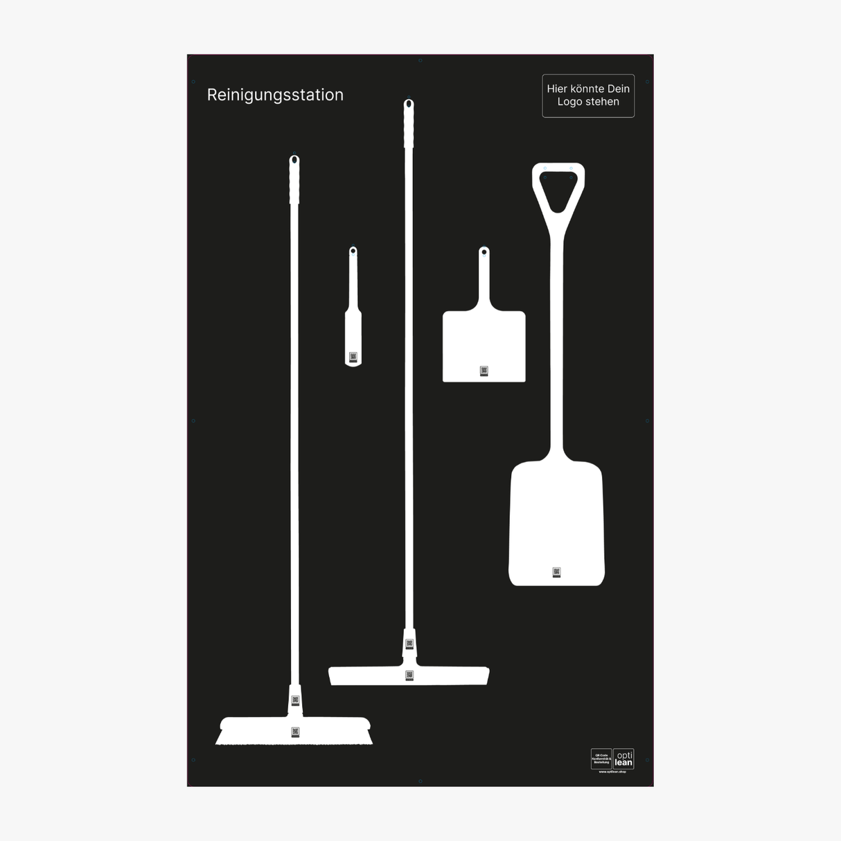 5S Board für Reinigungsgeräte wie Besen Schwarz