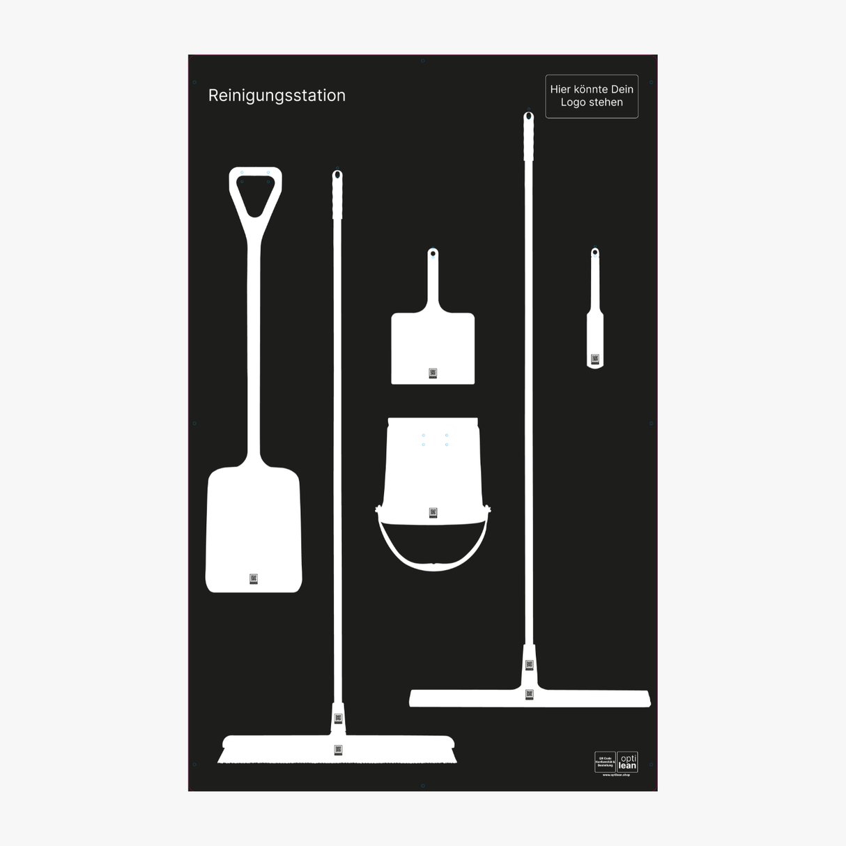 Schattenwand für Hygienebereiche in der Produktion Schwarz Schattenwand ohne Reinigungsgeräte