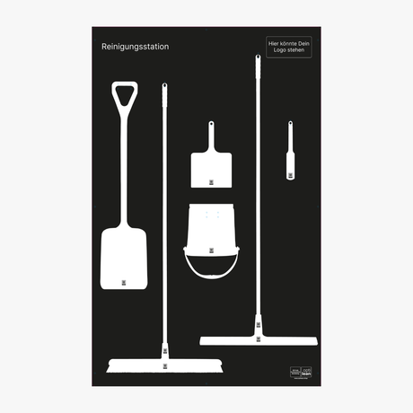 Schattenwand für Hygienebereiche in der Produktion Schwarz Schattenwand ohne Reinigungsgeräte