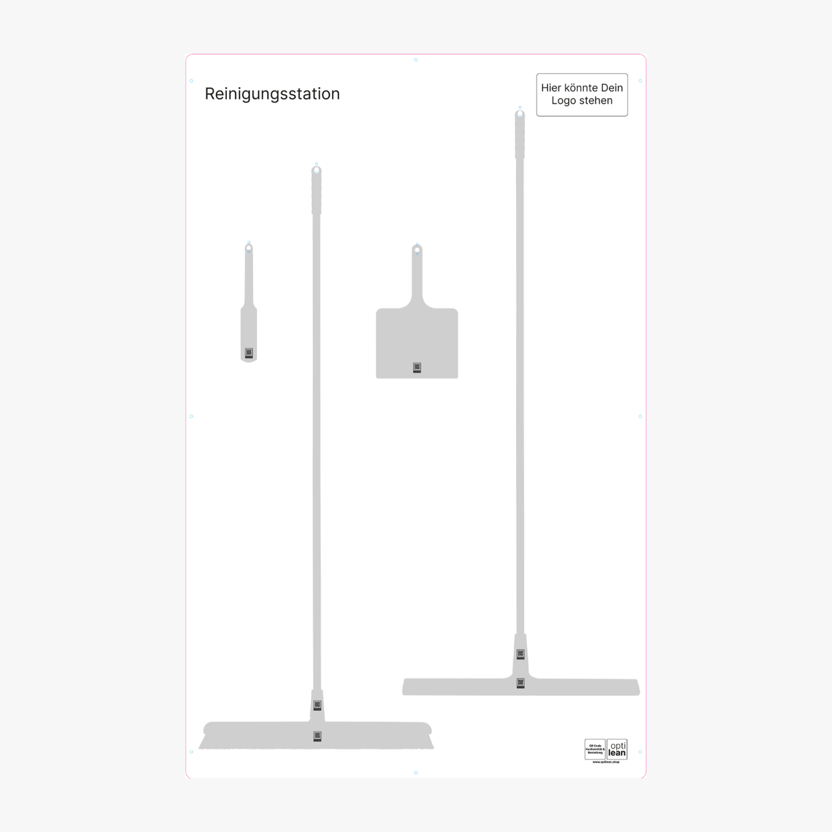 Individuelle Reinigungsstationen für Unternehmen Weiß Schattenwand ohne Reinigungsgeräte